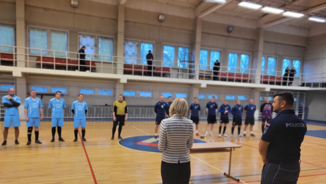 Valsts policijas čempionāta sacensībās futbolā telpās apbalvošana